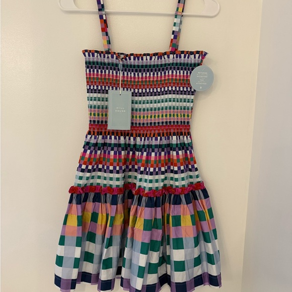 Hill House Seraphina Mini Nap Dress Multicolor gingham Dress NEW Womens medium - Picture 8 of 9